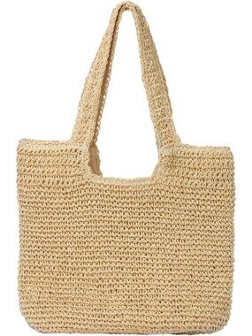 Beach Bags for Women - Summer Soft Large Woven Shoulder Purse Handbag, Beach Tot